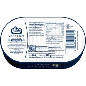 Produktbild für Fischkonserve Appel Zarte Filets vom Hering