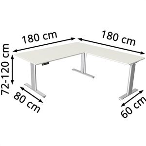 Produktbild für Schreibtisch Kerkmann Move 3 Tube, weiß / silber