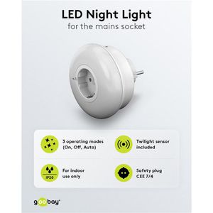 Produktbild für Nachtlicht Goobay 64566 LED, für Steckdose