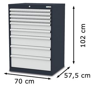 Produktbild für Schubladenschrank Simplaflex CL7H104221, Metall