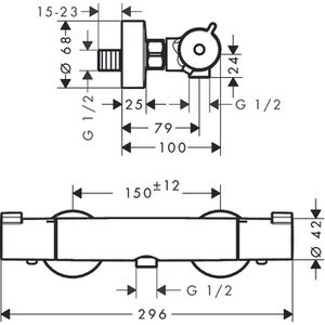 Produktbild für Duscharmatur hansgrohe Ecostat 1001 CL, 13211000, verchromt