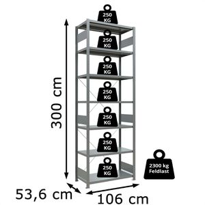 Produktbild für Schwerlastregal Schulte 12952, 7 Metallböden