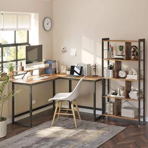 Produktbild für Schreibtisch Vasagle LWD56X, braun / schwarz