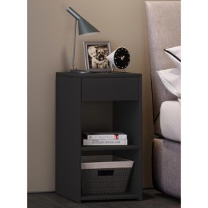 Produktbild für Nachttisch VCM Sledo Maxi 913250, schwarz, aus Holz, stehend