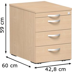 Produktbild für Rollcontainer Geramöbel Flex, Holz, buche