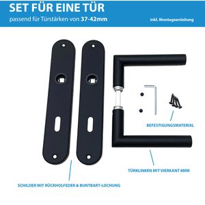 Produktbild für Drückergarnitur Lockzz Estenfeld, schwarz