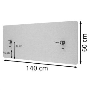 Produktbild für Tischtrennwand Mendler HWC-G75, braun