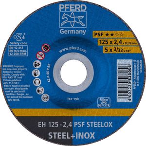 Trennscheibe PFERD-TOOLS PSF STEELOX, Bohrungs-Ø 22,23 mm