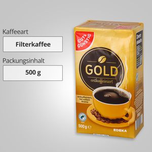 Produktbild für Kaffee Gut&amp;Günstig Gold, entkoffeiniert