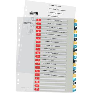 Produktbild für Register Leitz 1249-00-00 Cosy, A4 Überbreite 1-20
