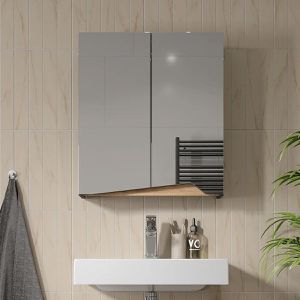 Produktbild für Spiegelschrank Vicco Marelle, anthrazit / artisan eiche