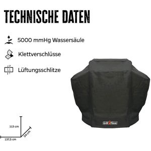 Produktbild für Grillabdeckung Grillfürst 19-006, aus Gewebematerial, schwarz
