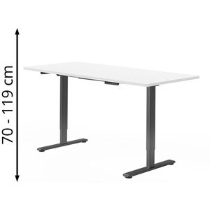Produktbild für Schreibtisch FlexiSpot E1B Pro, weiß / schwarz
