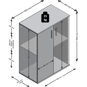 Produktbild für Kommode FMD-Möbel Albi 1, weiß / beton