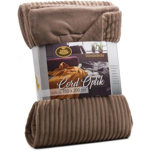 Produktbild für Kuscheldecke Gözze Cord Optik, 40067-71, taupe