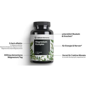 Produktbild für Magnesium natural-elements Komplex, 180 Kapseln