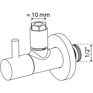 Produktbild für Eckventil Kirchhoff Design, mit Hebelgriff