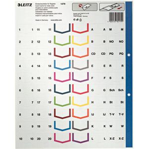 Produktbild für Register Leitz 1278-00-00, A4 Überbreite, blanko
