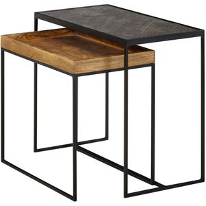 Produktbild für Beistelltisch Wohnling WL6.636, anthrazit / mango, 2er Set
