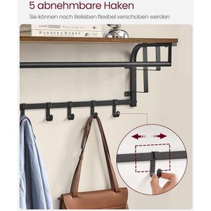 Produktbild für Wandgarderobe Vasagle LCR102B01, Metall / Holz