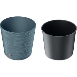 Produktbild für Übertopf Prosperplast Furu Round, blau, Ø 25 x 25 cm