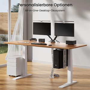 Produktbild für Schreibtisch FlexiSpot E7W-Pro 2026, ahorn / weiß