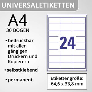 Produktbild für Universaletiketten Zweckform 6172, selbstklebend, weiß