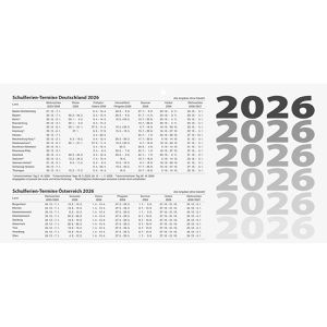 Produktbild für 3-Monatskalender Brunnen 1070210806, grau, mit Ferienübersicht