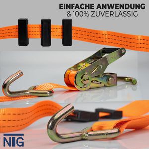 Produktbild für Spanngurt NTG für Autotransporte, mit Spitzhaken und Ratsche