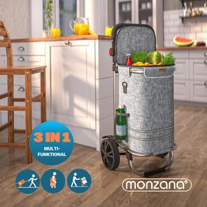 Produktbild für Einkaufstrolley Monzana 108230, grau, klappbar