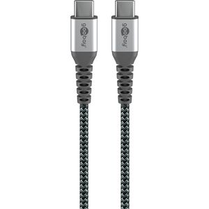 Ladekabel Goobay 49303 Textilkabel, grau, 2m