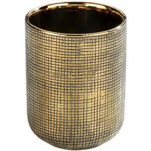 Produktbild für Zahnputzbecher Wenko Rivara, gold, aus Keramik