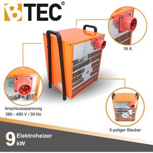 Produktbild für Heizlüfter BTEC 120863, mit 3 Stufen bis 9000 Watt