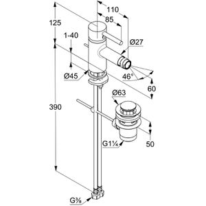 Produktbild für Bidet-Armatur KLUDI BOZZ 385330576, verchromt