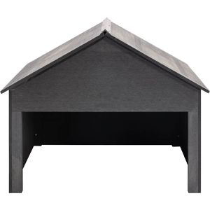 Produktbild für Mähroboter-Garage vidaXL 149036, grau, aus WPC
