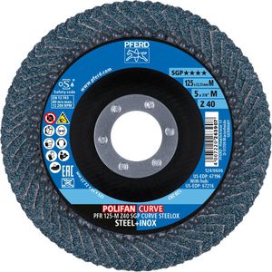 Fächerschleifscheibe PFERD-TOOLS PFR125M Z40 SGP CURVE STEELOX