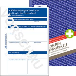 Produktbild für Meldeblock Zweckform Erste Hilfe 312, DSGVO konform