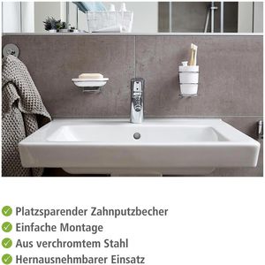 Produktbild für Zahnputzbecher Wenko Milazzo 20880100, ohne Bohren