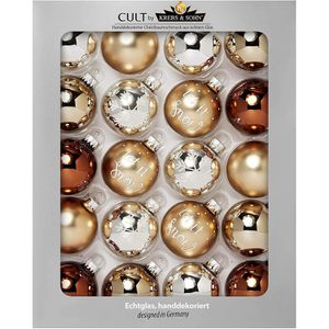 Weihnachtskugeln Krebs&Sohn braun / silber /gold