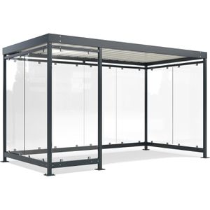Personenunterstand WSM Köln K4 c/b BS, anthrazit, aus Metall