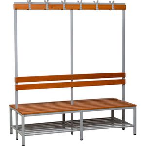 Umkleidebank G-Office SBU/BG, Sitzfläche Holz, 200 cm