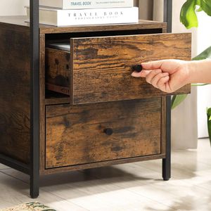 Produktbild für Nachttisch Vasagle LET067B01, braun, aus Holz, stehend