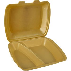 Produktbild für Menüboxen Papstar 90098, gold, aus Polystyrol XPS