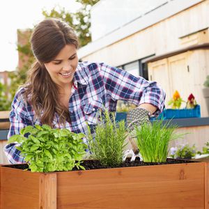 Produktbild für Hochbeet Relaxdays 10026319, aus Tannenholz