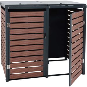 Produktbild für Mülltonnenbox Mendler HWC-K14, WPC/Metall