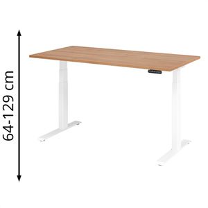 Produktbild für Schreibtisch Hammerbacher XDKB 16, nussbaum / weiß