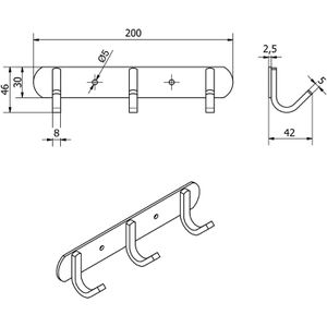 Produktbild für Garderobenleiste SO-TECH Samu, 127885, silber