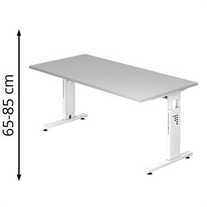 Schreibtisch Hammerbacher O-Serie, lichtgrau / weiß