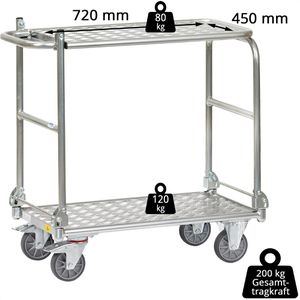 Produktbild für Tischwagen Fetra 91180, ESD, Aluminium, klappbar