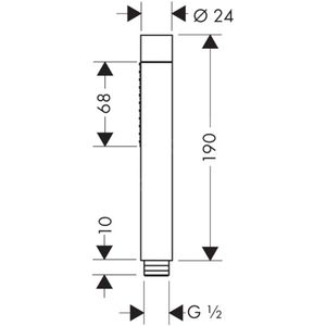 Produktbild für Handbrause AXOR Starck Stabhandbrause 2jet, 28532000,verchromt